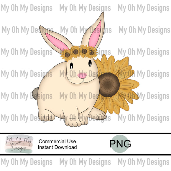 Bunny, Rabbit, Sunflower, Easter - PNG File