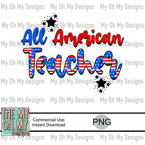 All American teacher, 4th of July - PNG File