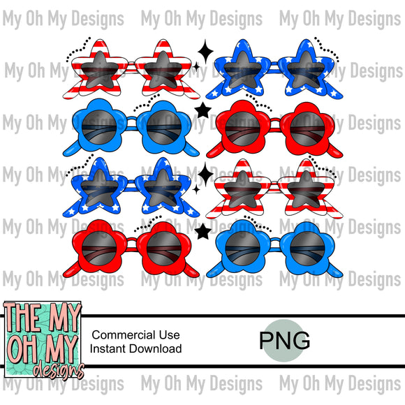 4th of July sunglasses - PNG File