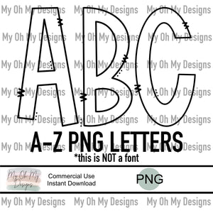 Alphabet Set, Blank Letters - PNG File