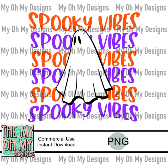 Spooky vibes, ghost, Halloween, fall - PNG File