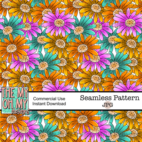 Daisies, daisy, floral, flowers - Seamless File