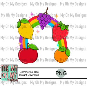 Fruit, rainbow, summer - PNG File