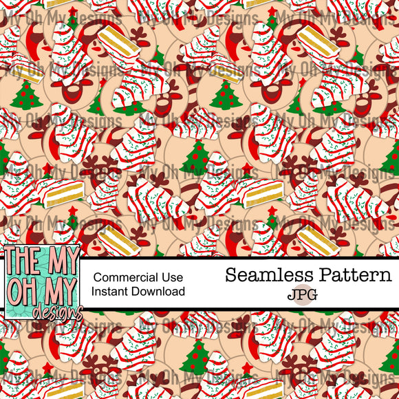 Christmas sweets, Christmas tree cakes, Christmas cookies - Seamless File