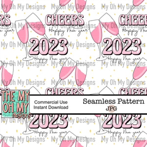 2023, New Years - Seamless File