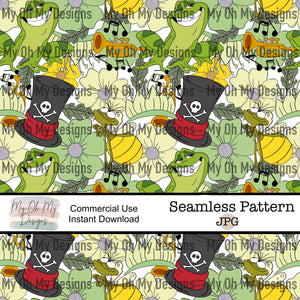 Green Dress Princess, Floral Character - seamless File