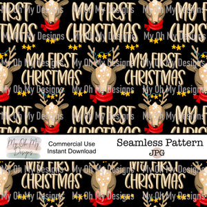 My first Christmas, reindeer - Seamless File