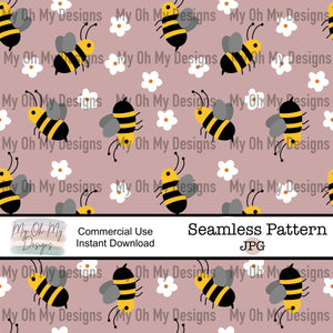 Bee, flowers - Seamless File