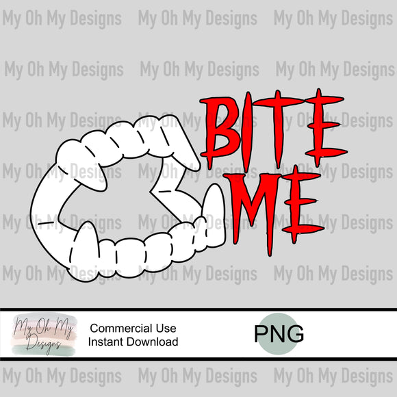 Bite me, vampire teeth, Halloween - PNG File