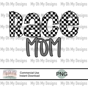 Race Mom, checkerboard - PNG File