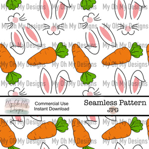 Rabbit face, bunny, Easter Carrot - Seamless File