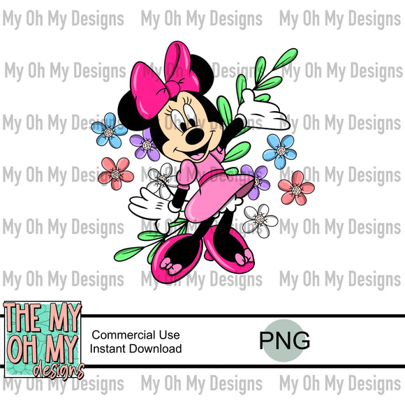 Mouse, floral, flower - PNG File