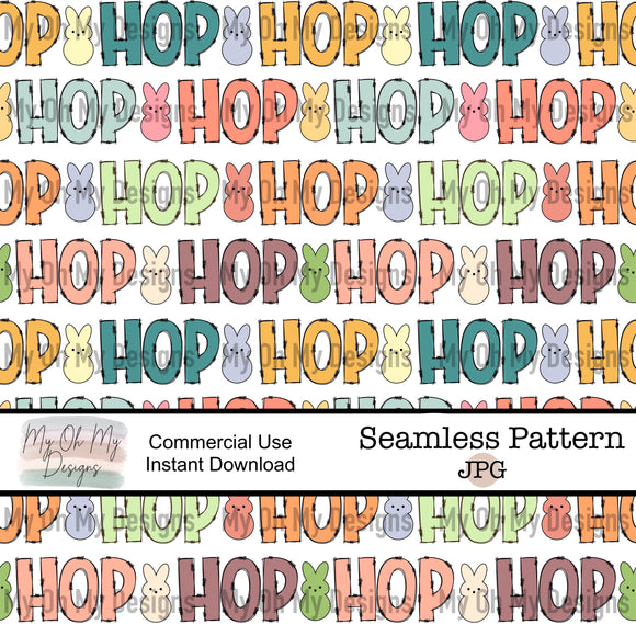 Hop, Peeps bunny, Easter - Seamless File