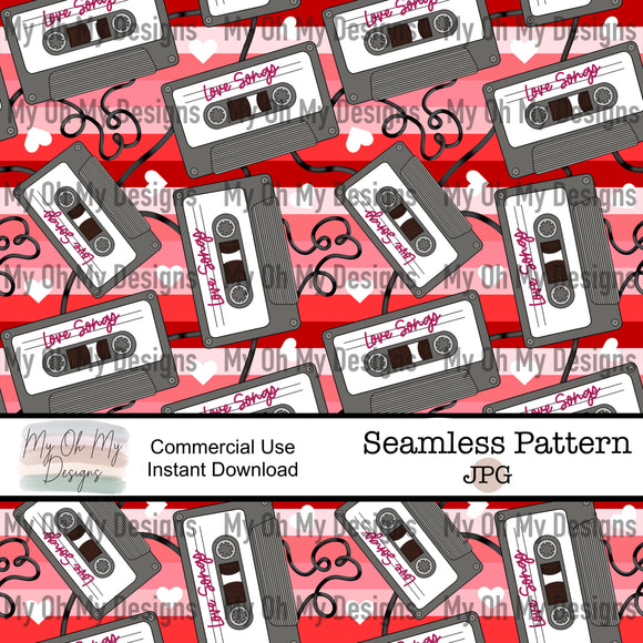 Mix tape, cassette, Valentines Day - Seamless File