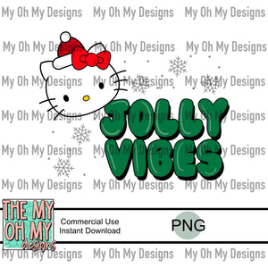 Kitty cat, jolly vibes, winter, Christmas - PNG File