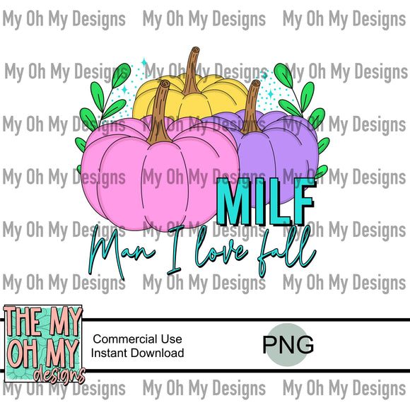 Pastel pumpkins, Milf, fall, Halloween- PNG File