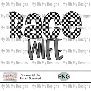 Race Wife, checkerboard - PNG File