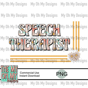Speech therapist, daisy, checkerboard - PNG File
