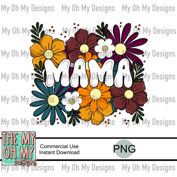 Floral mama, fall, flowers - PNG File