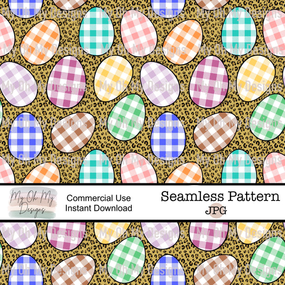 Easter Eggs, Gingham, Distressed leopard print - Seamless File