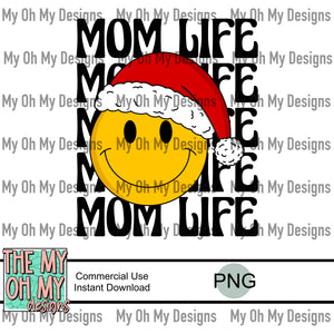 Mom life, Christmas, Smile Face - PNG File