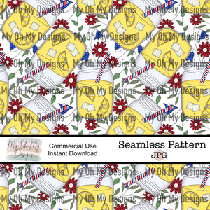 Lemonade, wildflowers, 4th of July - Seamless File