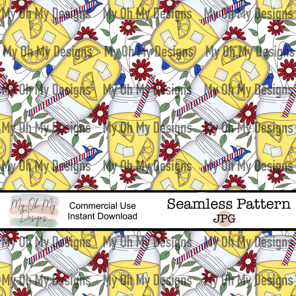 Lemonade, wildflowers, 4th of July - Seamless File