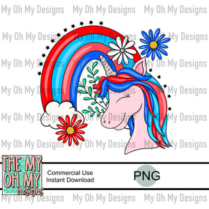 4th of July unicorn - PNG file