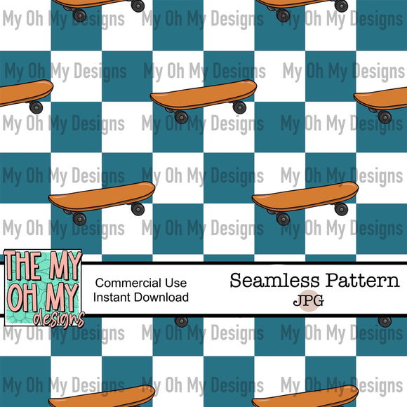 Skateboard, checkerboard - Seamless File