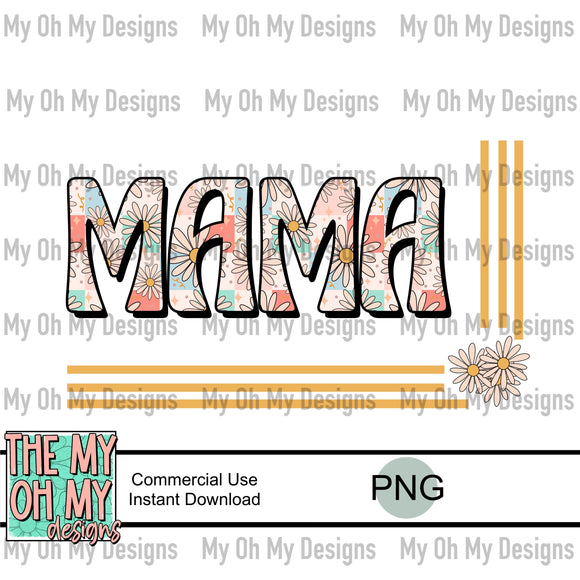 Mama, daisy, checkerboard - PNG File