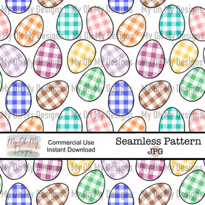 Easter Eggs, Gingham - Seamless File