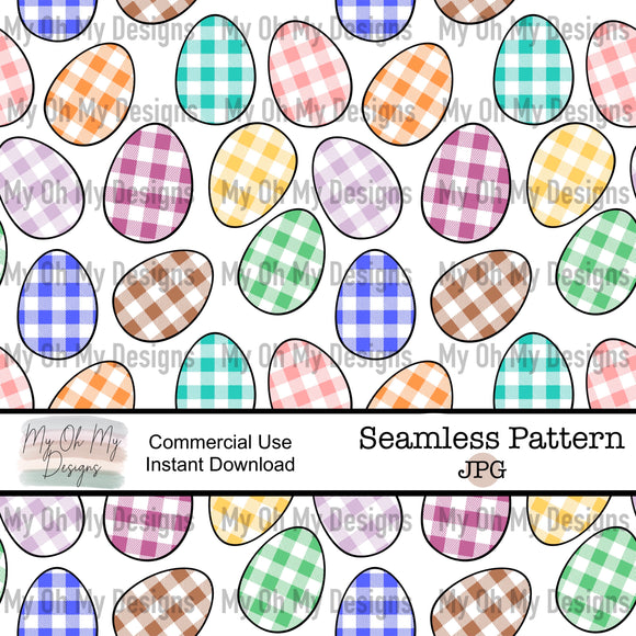 Easter Eggs, Gingham - Seamless File