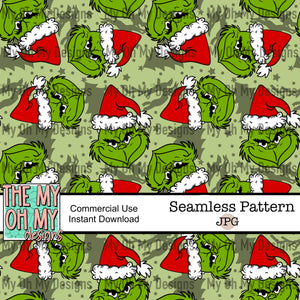 Green guy, Christmas - Seamless File