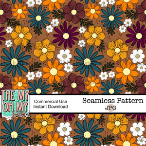 Fall flowers, floral - Seamless File