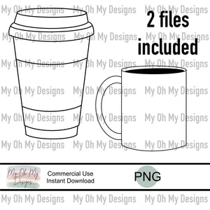 Coffee cups clipart - PNG Files
