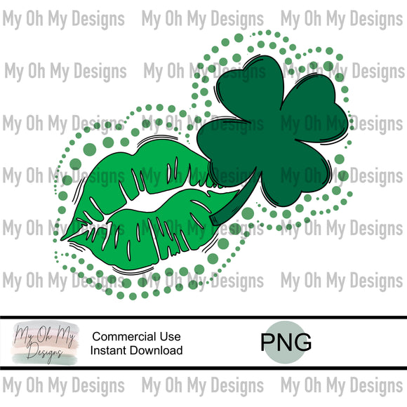 Clovers and Kissy Lips - PNG File