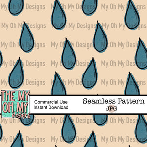 Raindrops, weather, boho - Seamless File