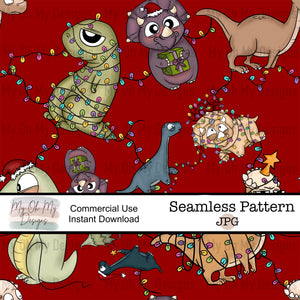 Christmas Dinosaurs- Seamless File
