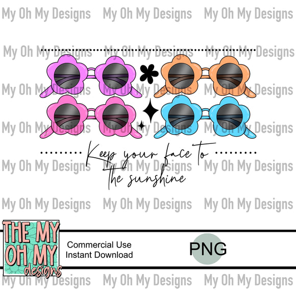 Keep your face to the sunshine, sunglasses - PNG File