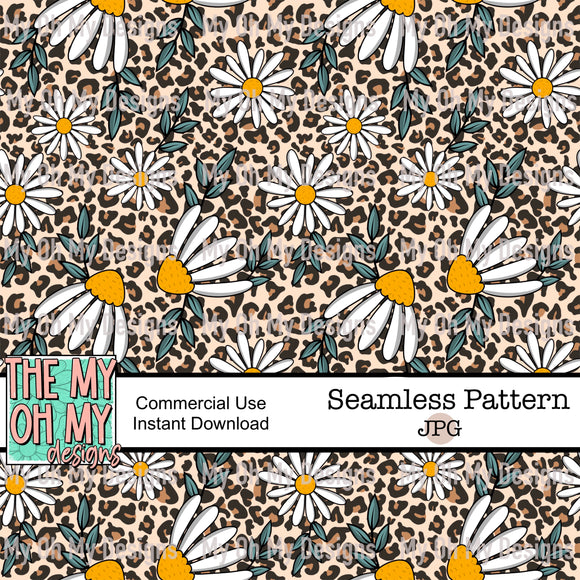 Floral Leopard, daisy - Seamless File