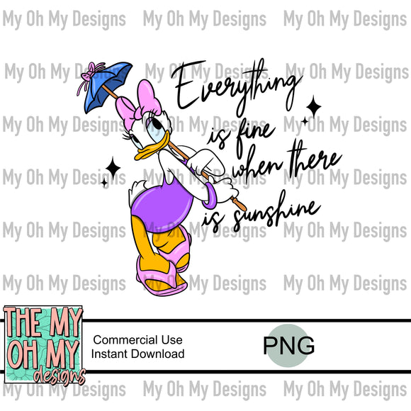 Everything is fine when there is sunshine, duck, mouse friend, summer - PNG File