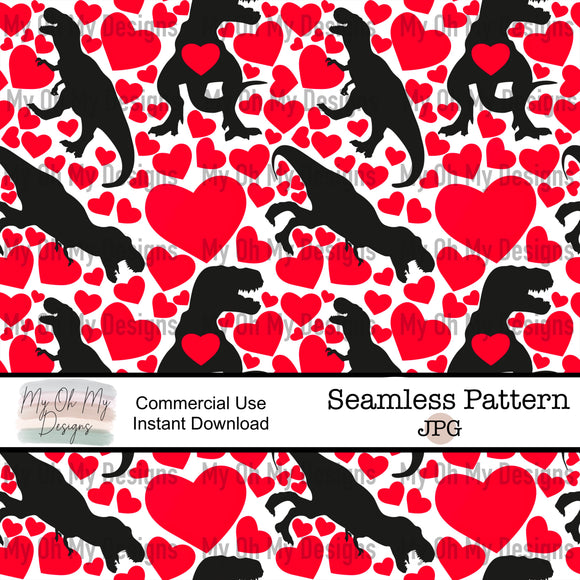 Valentine Dinosaurs - Seamless File