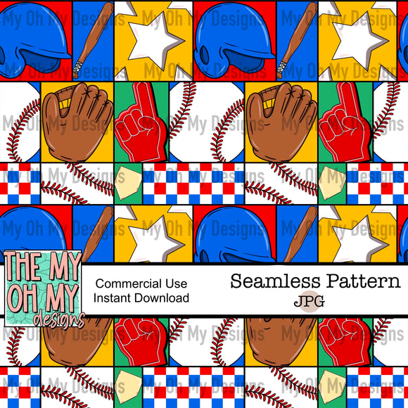 Baseball, patchwork - Seamless File