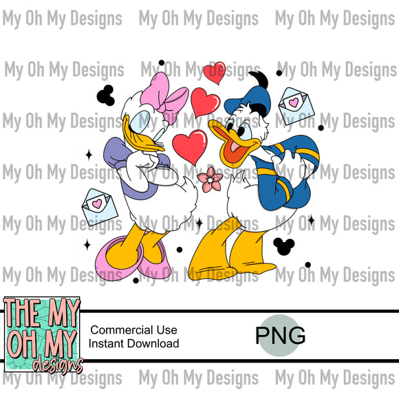 Valentine ducks - PNG File