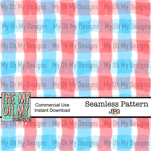 4th of July stripes, plaid - Seamless File