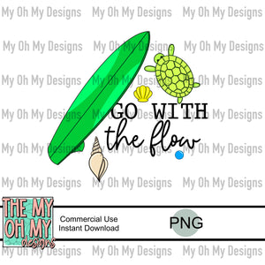 Go with the flow, Summer, surf - PNG File