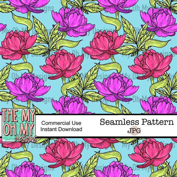 Peony, flowers, floral - Seamless File