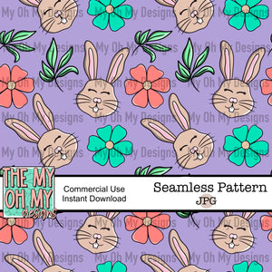 Floral, flower, bunny, Easter - Seamless File