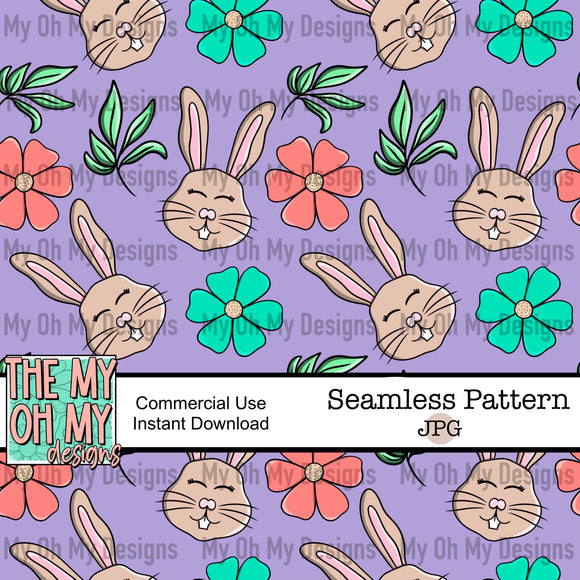 Floral, flower, bunny, Easter - Seamless File