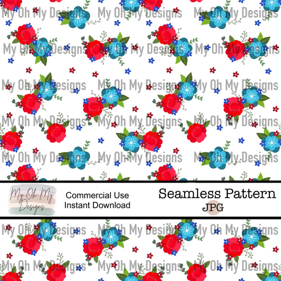 4th of July floral - Seamless File